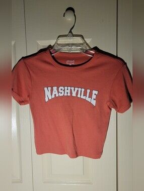 Women's Nashville Graphic Crop Top - Peachy/Orange
